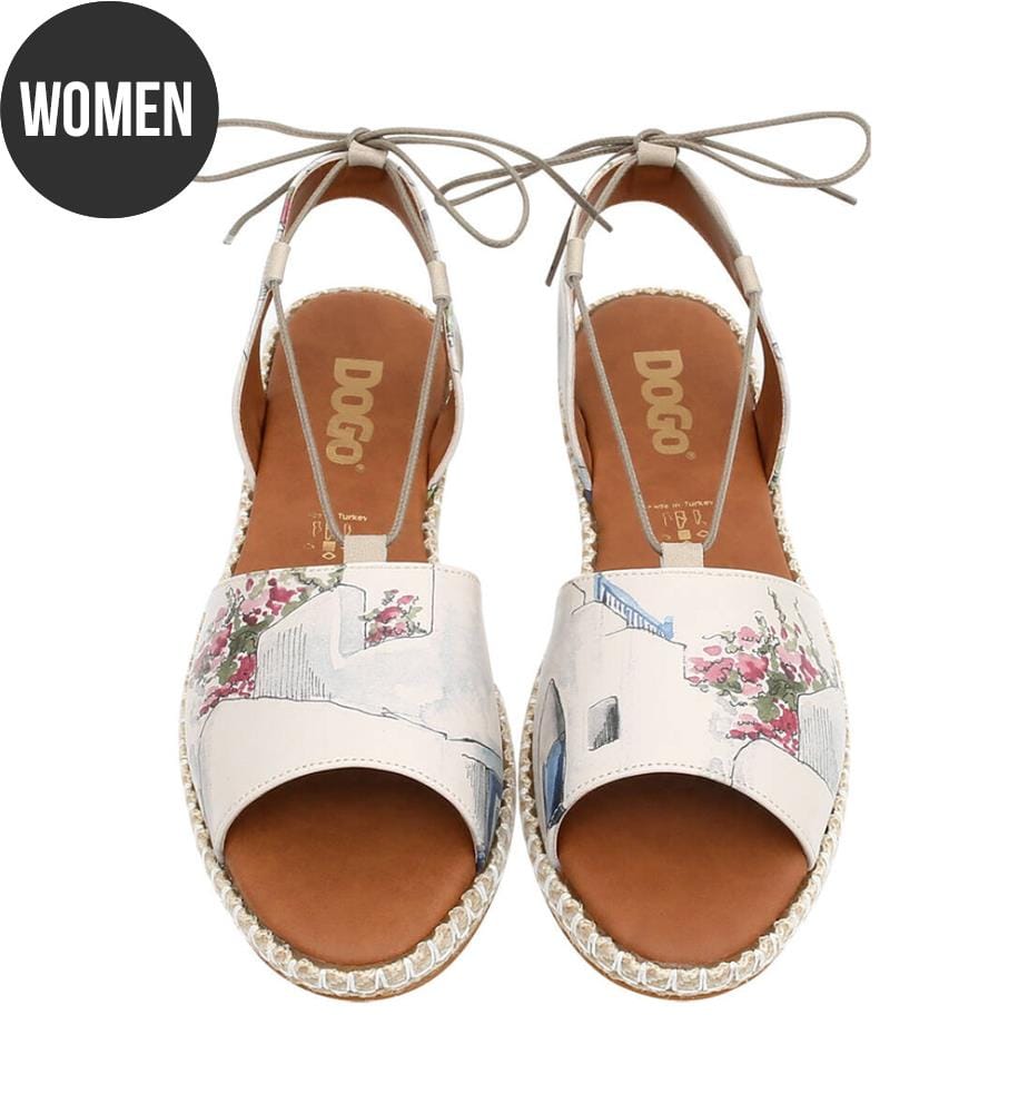 Sandali allacciati in pelle vegana beige - Paperflower Design