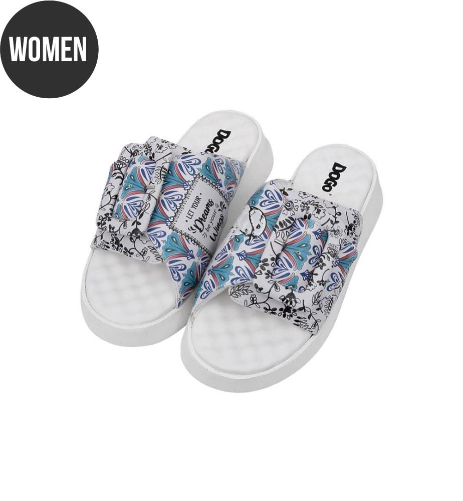 Pantoletten Let Your Dreams Be Your Wings Motiv - Multicolor