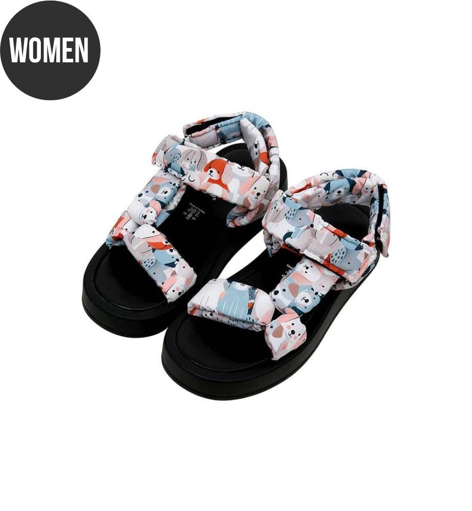 Mehrfarbige Keilsandalen aus veganem Leder - Curious Eyes