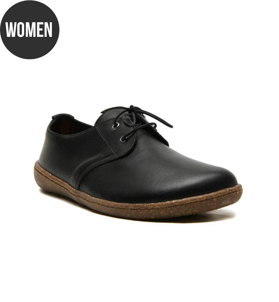 Lederschuhe mit anatomisch geformtem Korkfussbett - Schwarz-Nappa