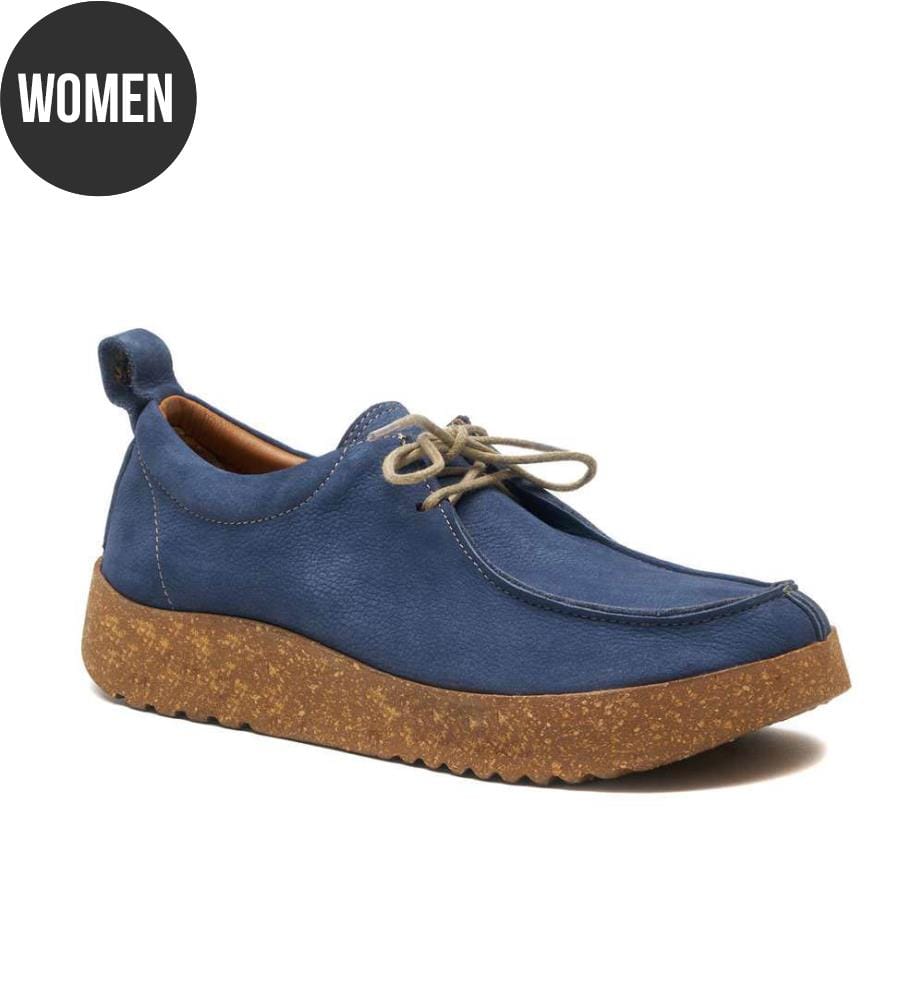 Lederschuhe mit Korksohle - Blau T.Nubuck