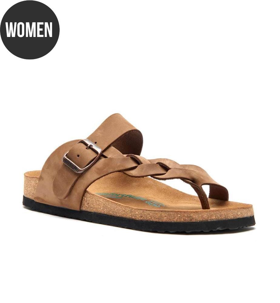 Ledersandalen mit anatomisch geformtem Korkfussbett - Sand
