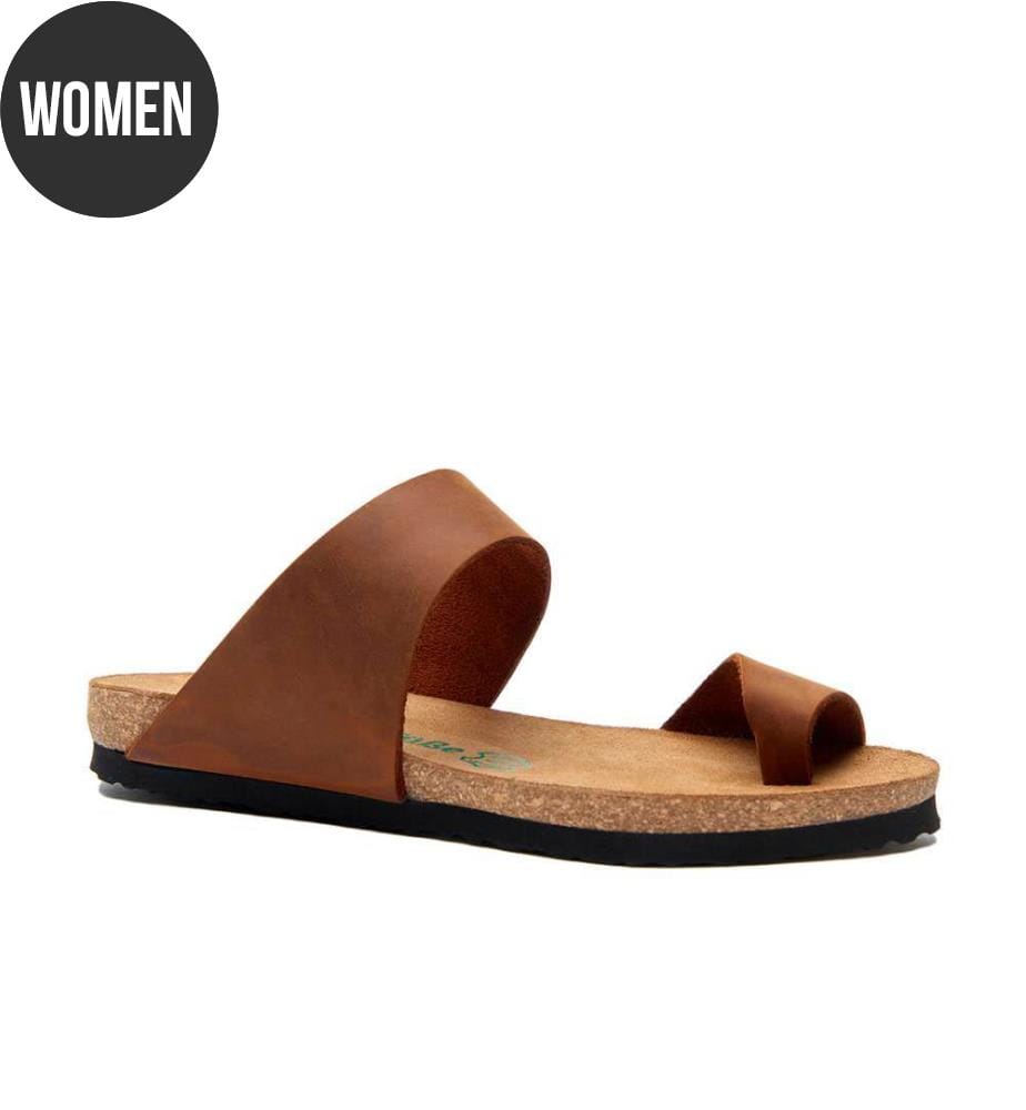 Ledersandalen mit Korkfussbett - Braun