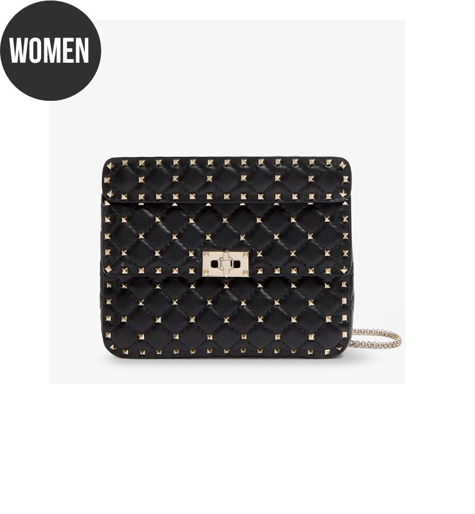 Sac Transversal en Cuir avec Clous Iconiques - Rockstud Spike - Noir