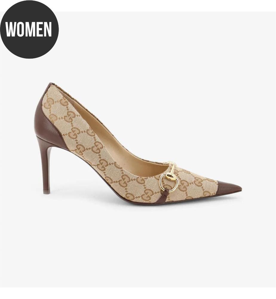 Scarpe con tacco in tessuto - Beige