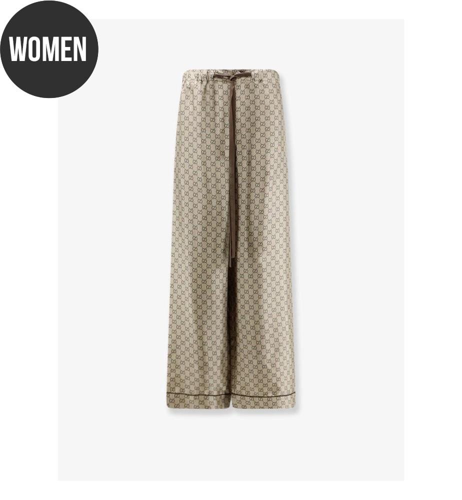 Pantaloni di seta  - Beige/Ebano