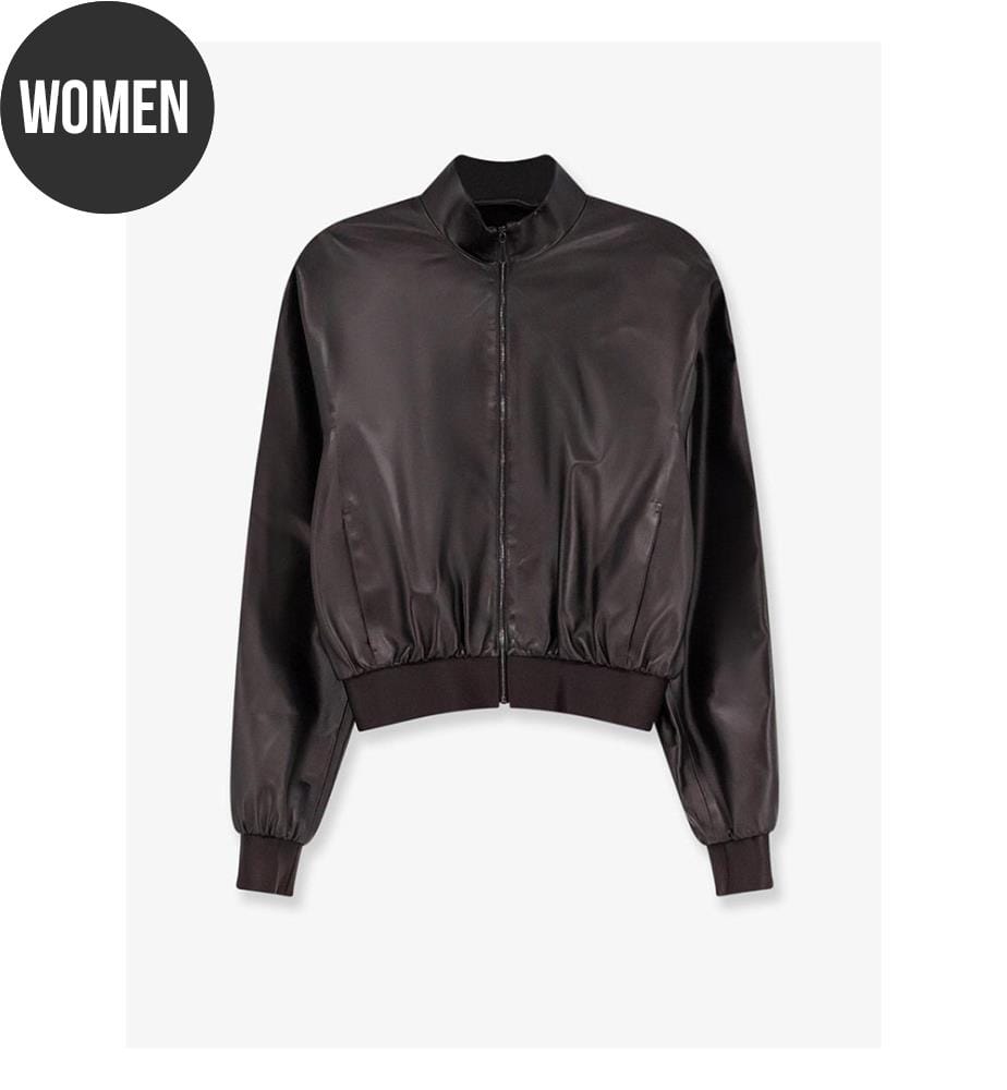 Nappa Leather Bomber Jacket - Chocolate
