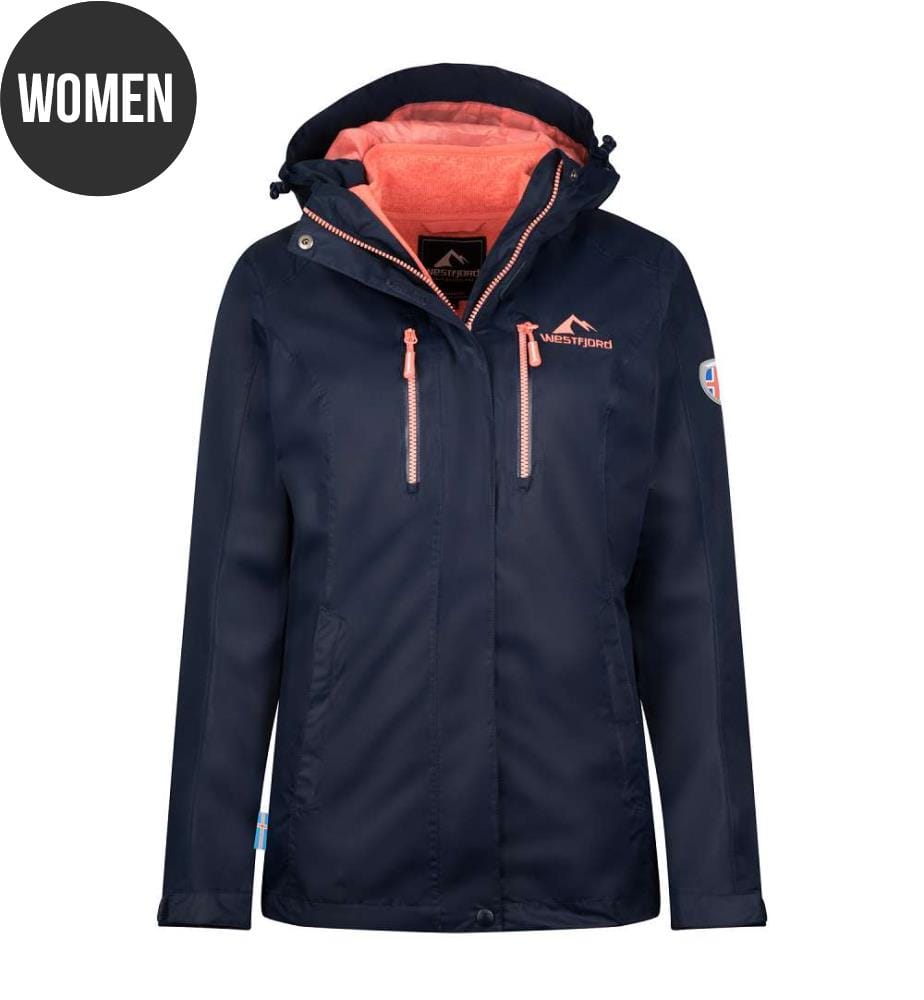 Wasserdichte 3In1 Jacke - Navy & Lachs