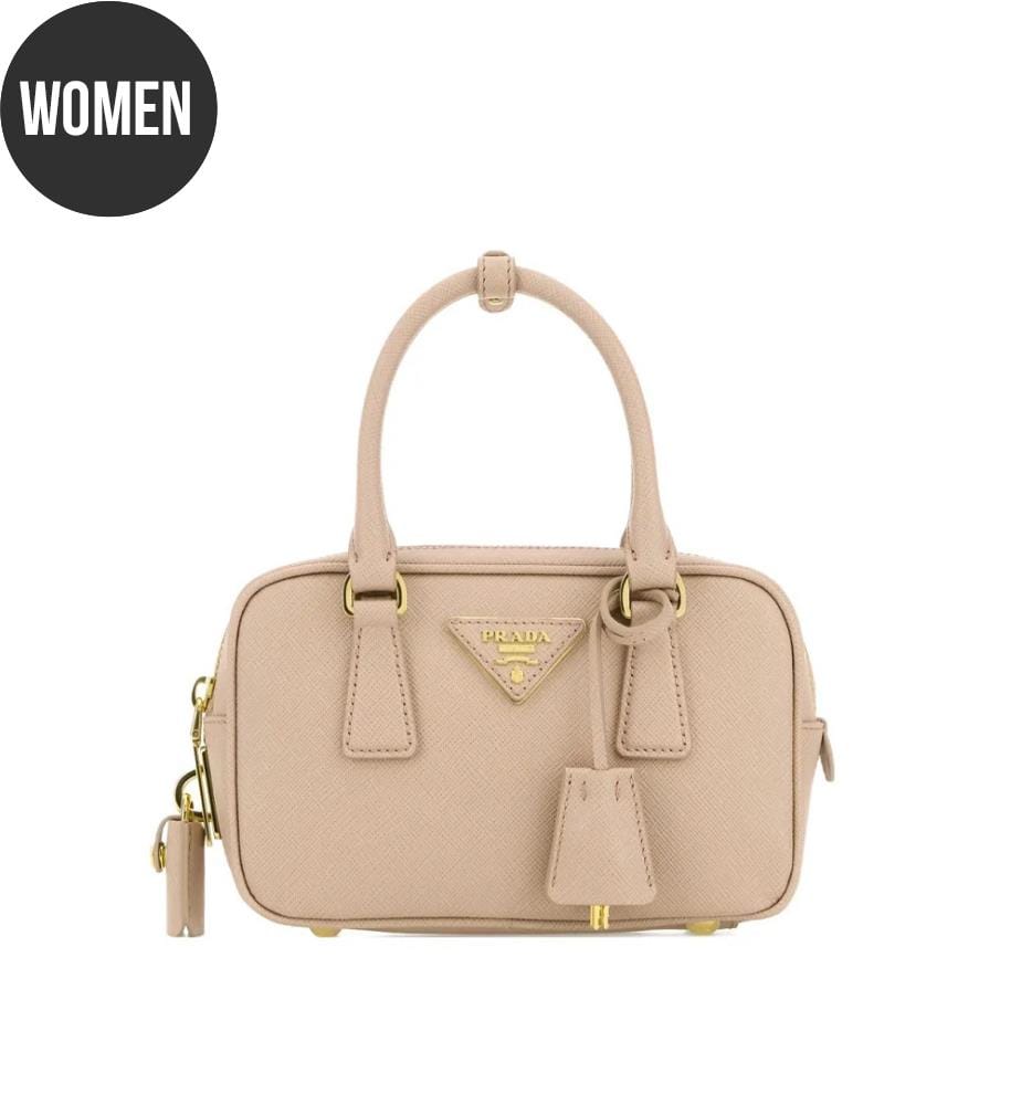 Sac à poignées en cuir Saffiano couleur sable - Sable
