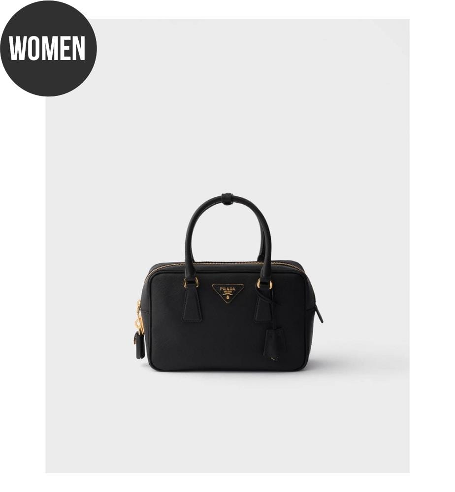 Petit sac à main en cuir Saffiano - Noir