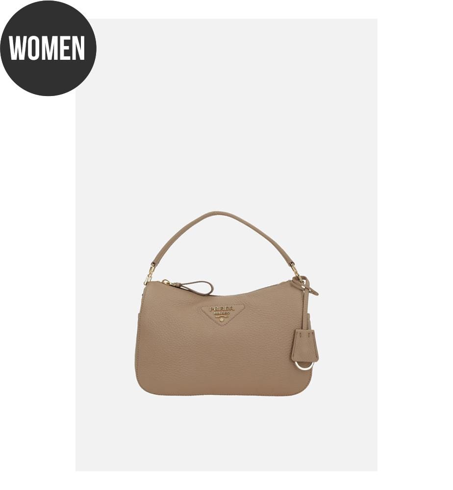 Petit sac à main en cuir grainé – Beige