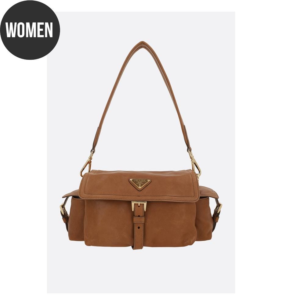 Prada Explore medium bag in nappa leather - Camel