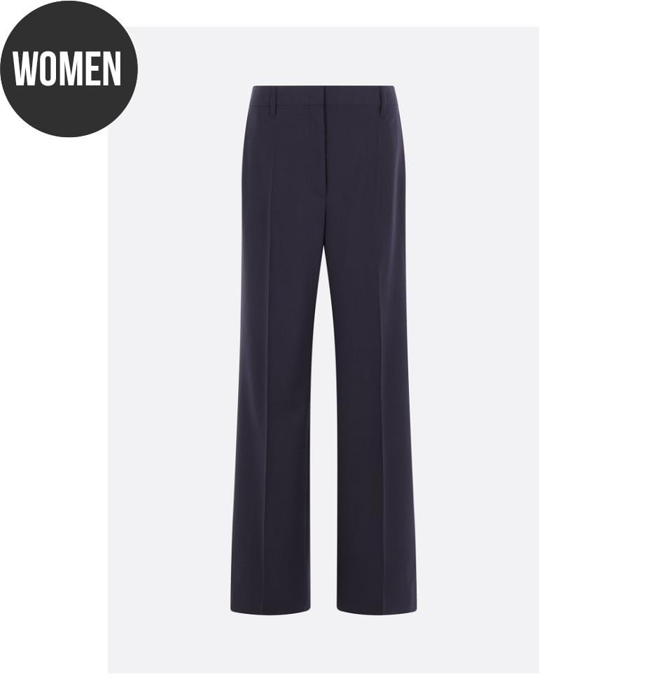 Straight-leg wool pants - Blue