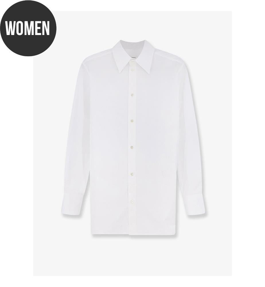 Cotton shirt with ‘Cassandre' embroidery – White