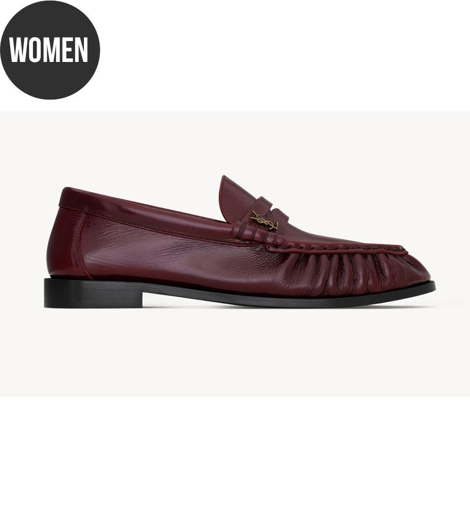 Mocassins souples en cuir lisse - Bordeaux