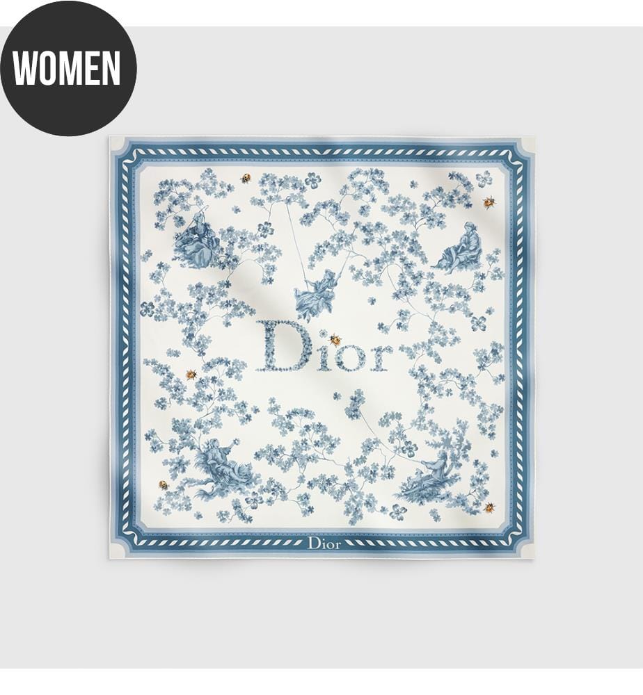 Jacquard-Schal – Blau & Weiss