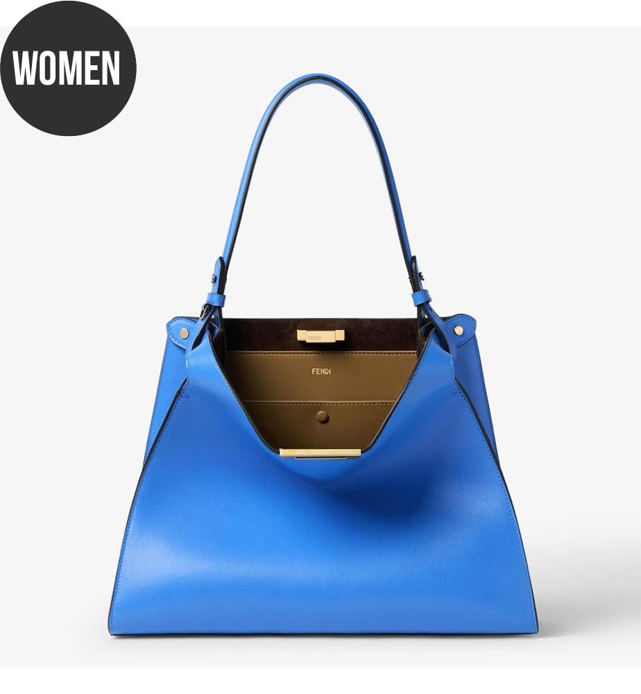 Tasche aus Kalbsleder – Blau und Braun