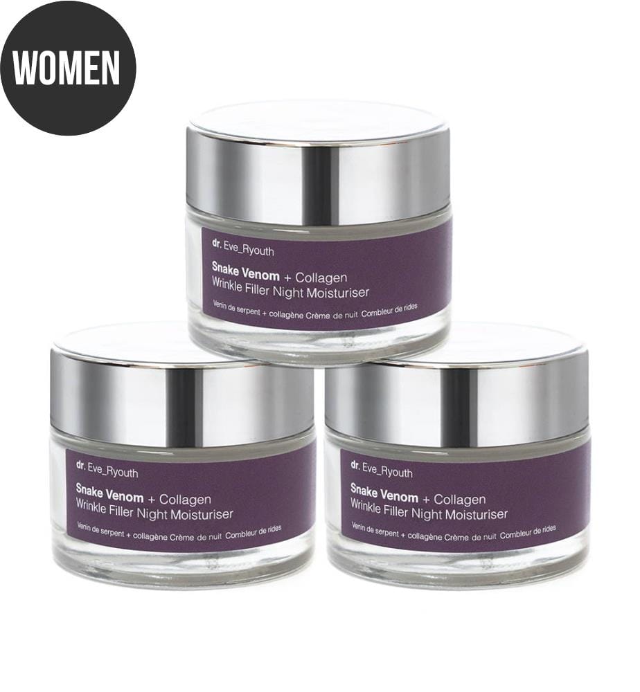 Anti-Falten Nachtcreme Snake Venom + Collagen - 3 x 50 ml