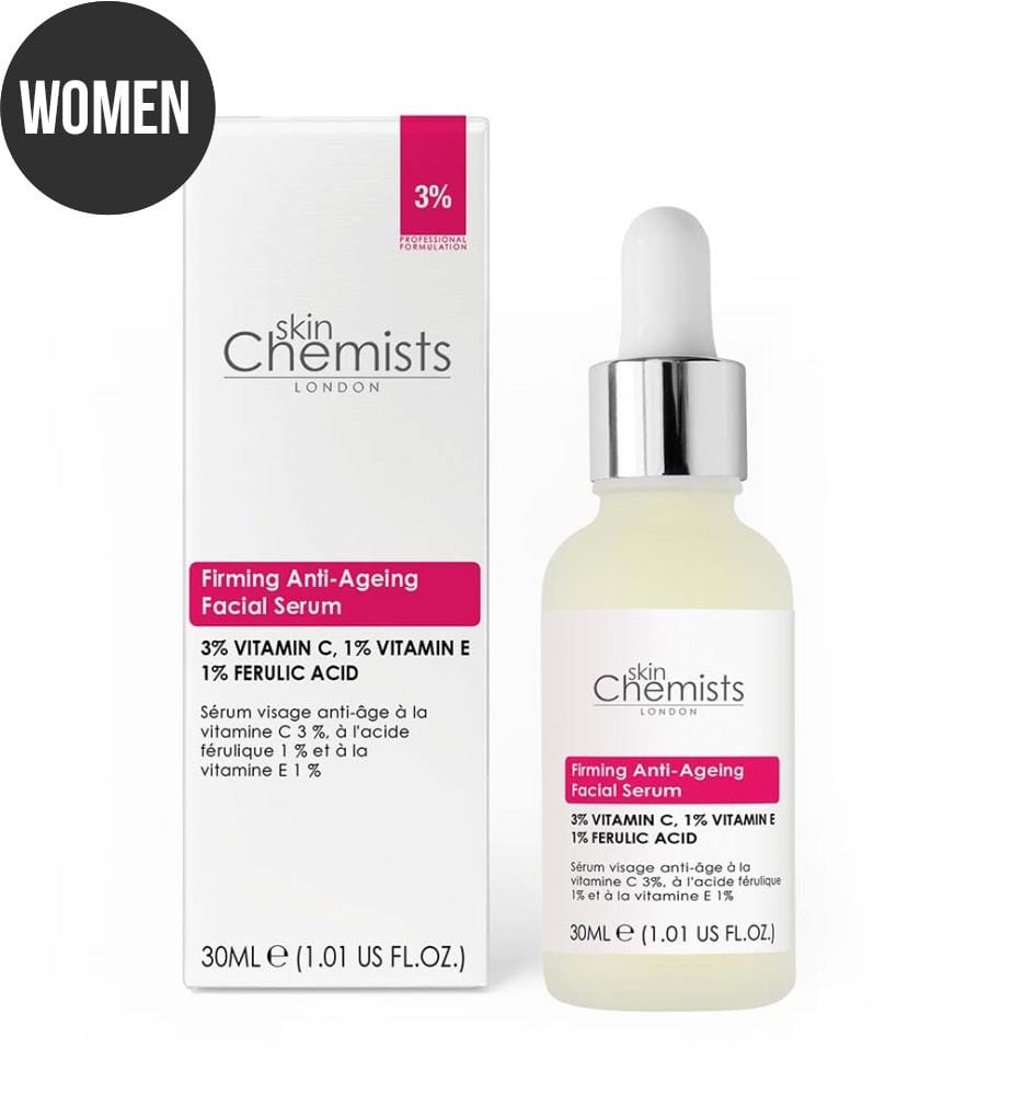 skinChemists Anti-Aging Facial Serum with 3% Vitamin C, 1% Ferulic Acid, and 1% Vitamin E