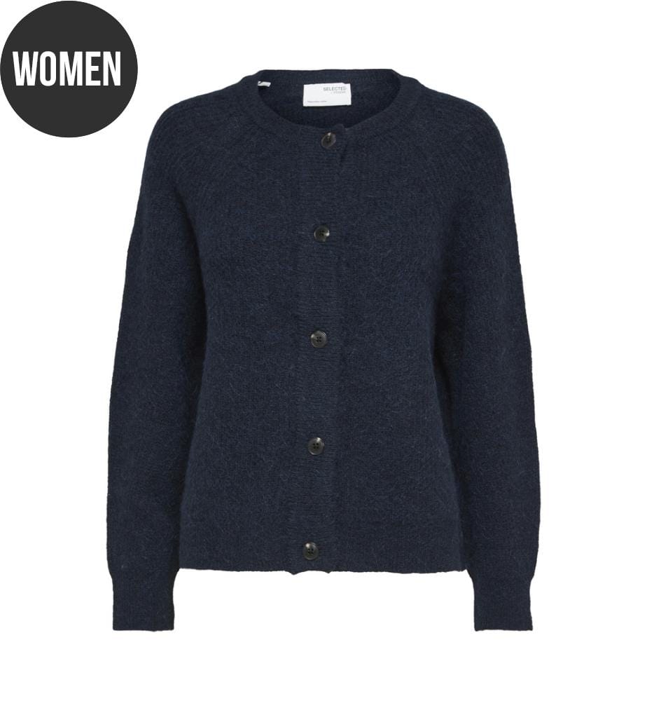 Strickjacke - Dunkel melierter Saphir