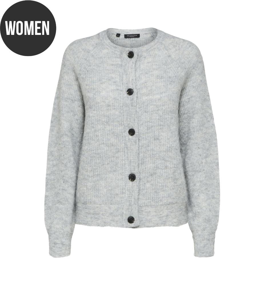 Strickjacke - Mittelgrau meliert