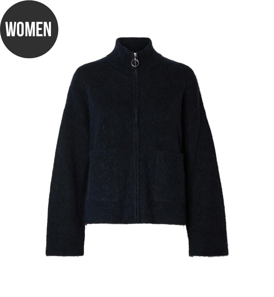 Strickjacke - Dunkel melierter Saphir