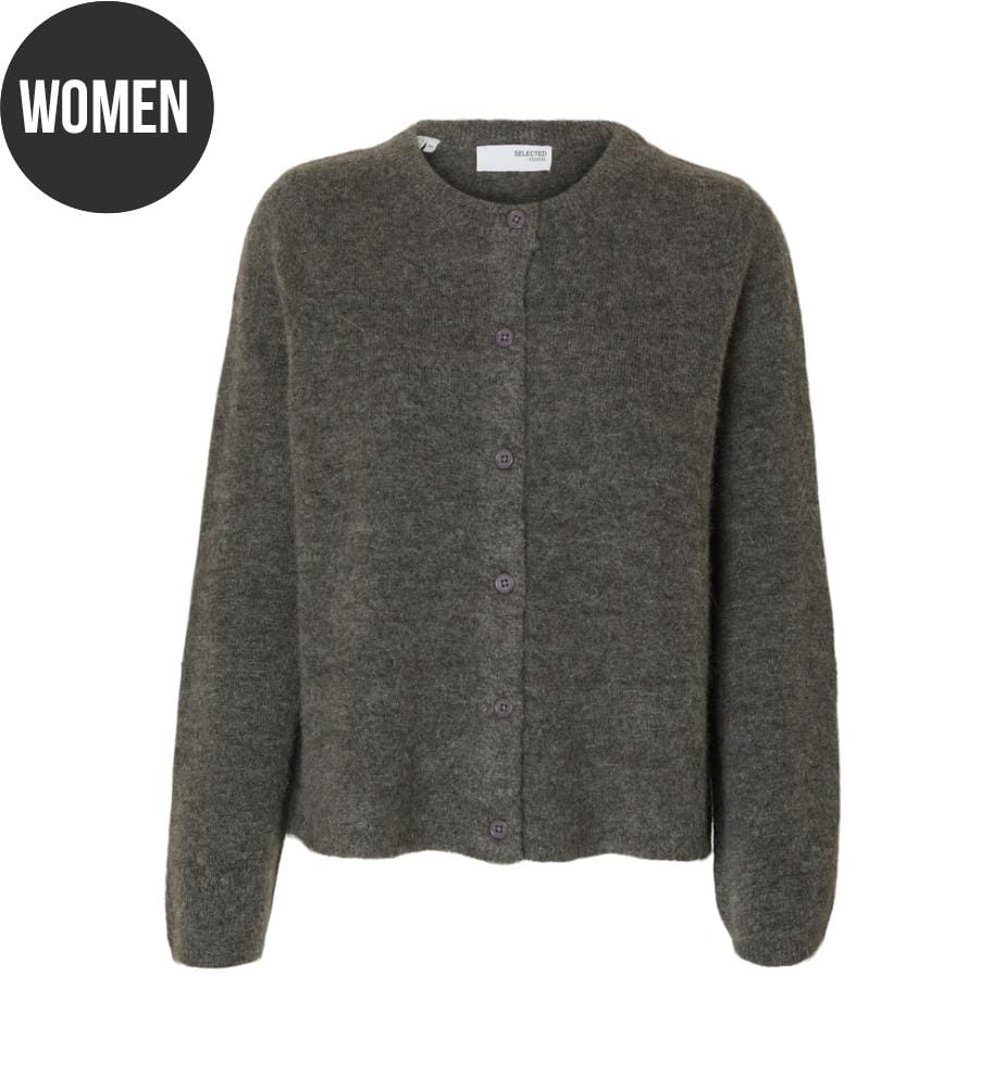 Strickjacke - Mittelgrau meliert