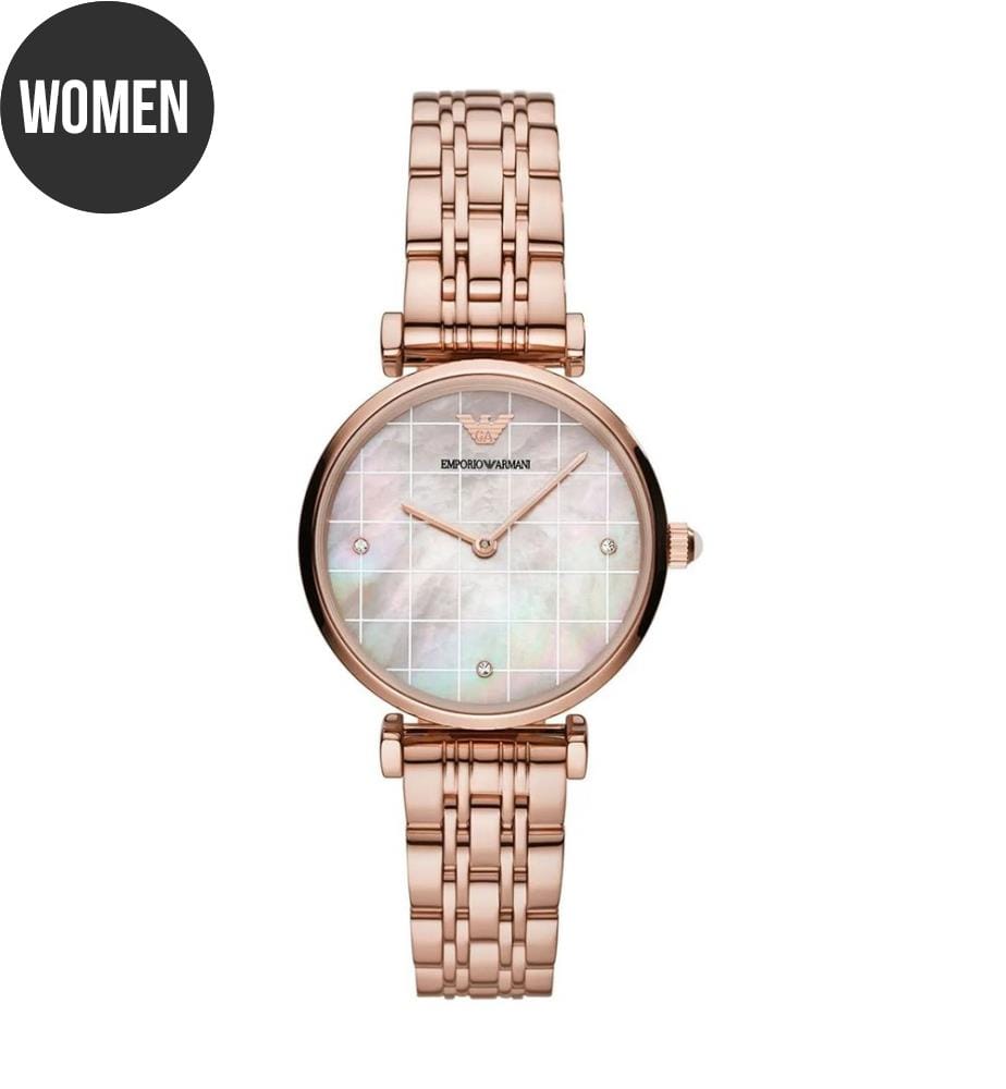 Montre à quartz en acier inoxydable « Rose » - 32 mm