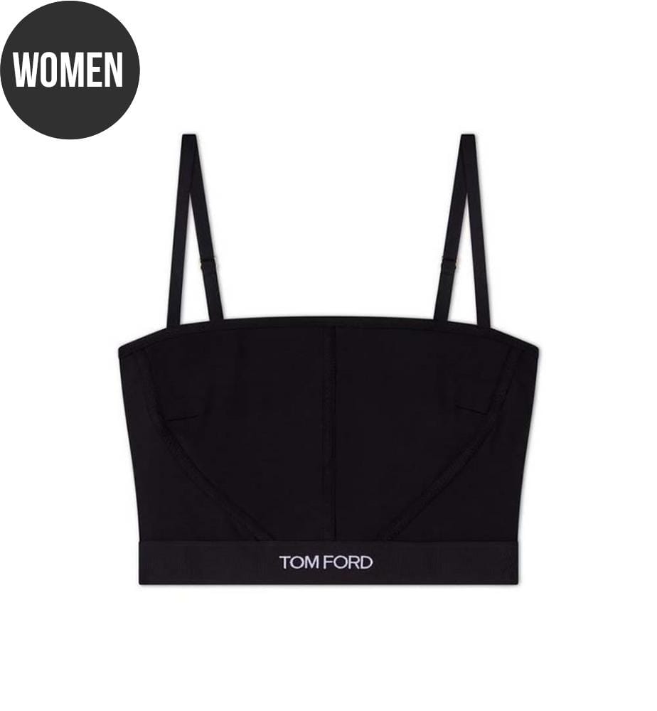 Top con firma modale - Nero