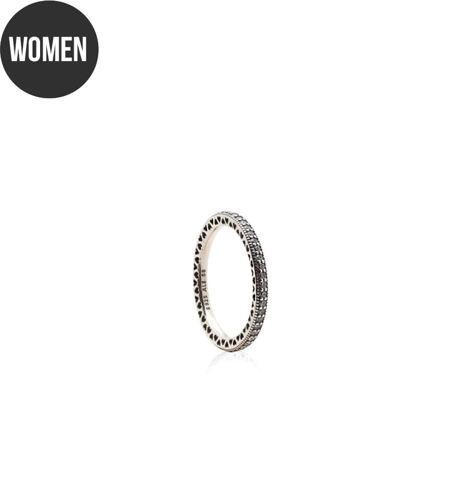Anello in argento con zirconi chiari - Trasparente