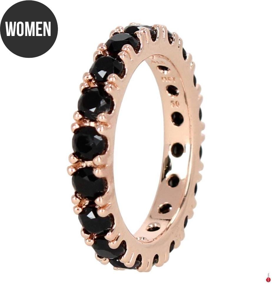 Anello Eternity nero - Oro rosa