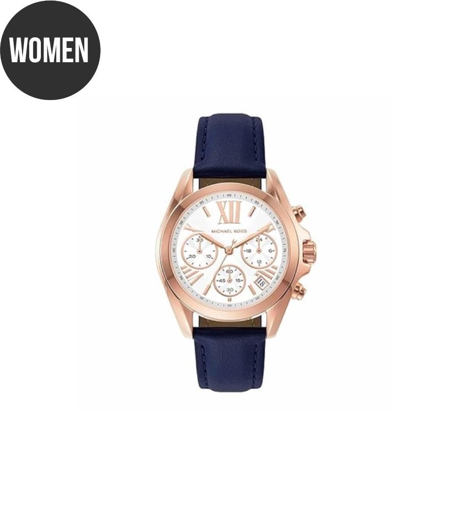 Quarz-Chronographenuhr "Bradshaw" - 36 mm - Marineblau und Roségold