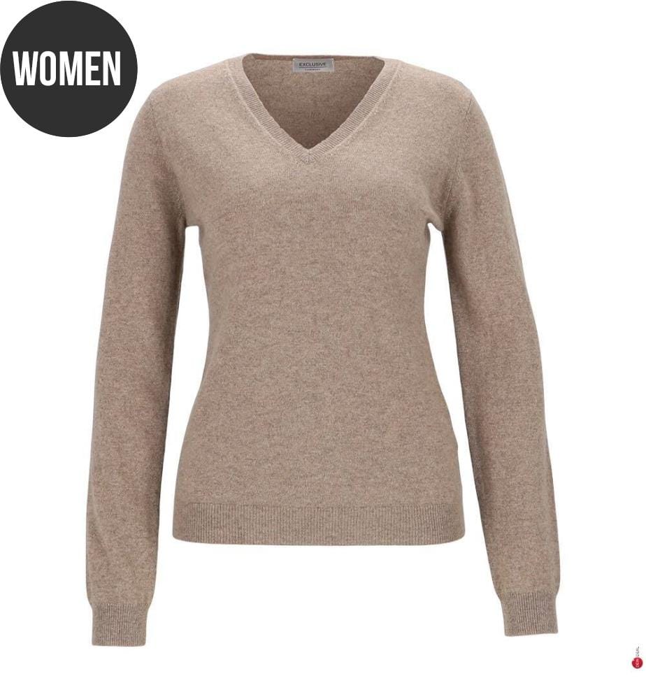 Pullover mit V-Ausschnitt – Beige