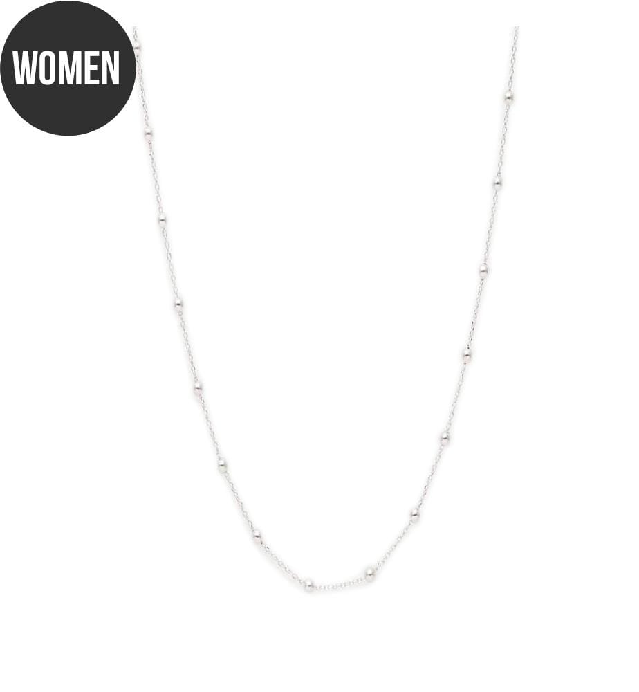 Kette und Kugeln 43cm - Weissgold 375/1000