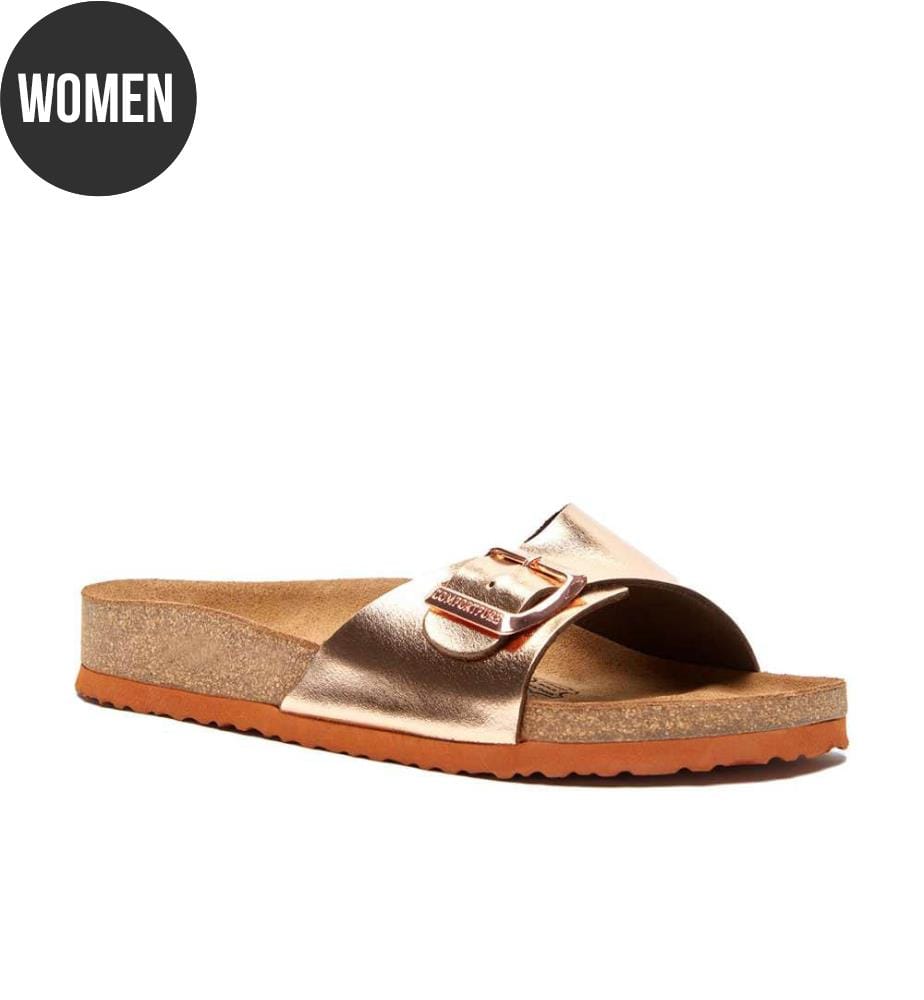 Ledersandalen mit anatomisch geformtem Korkfussbett - Rose