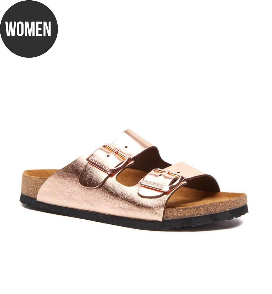 Ledersandalen mit anatomisch geformtem Korkfussbett - Rose