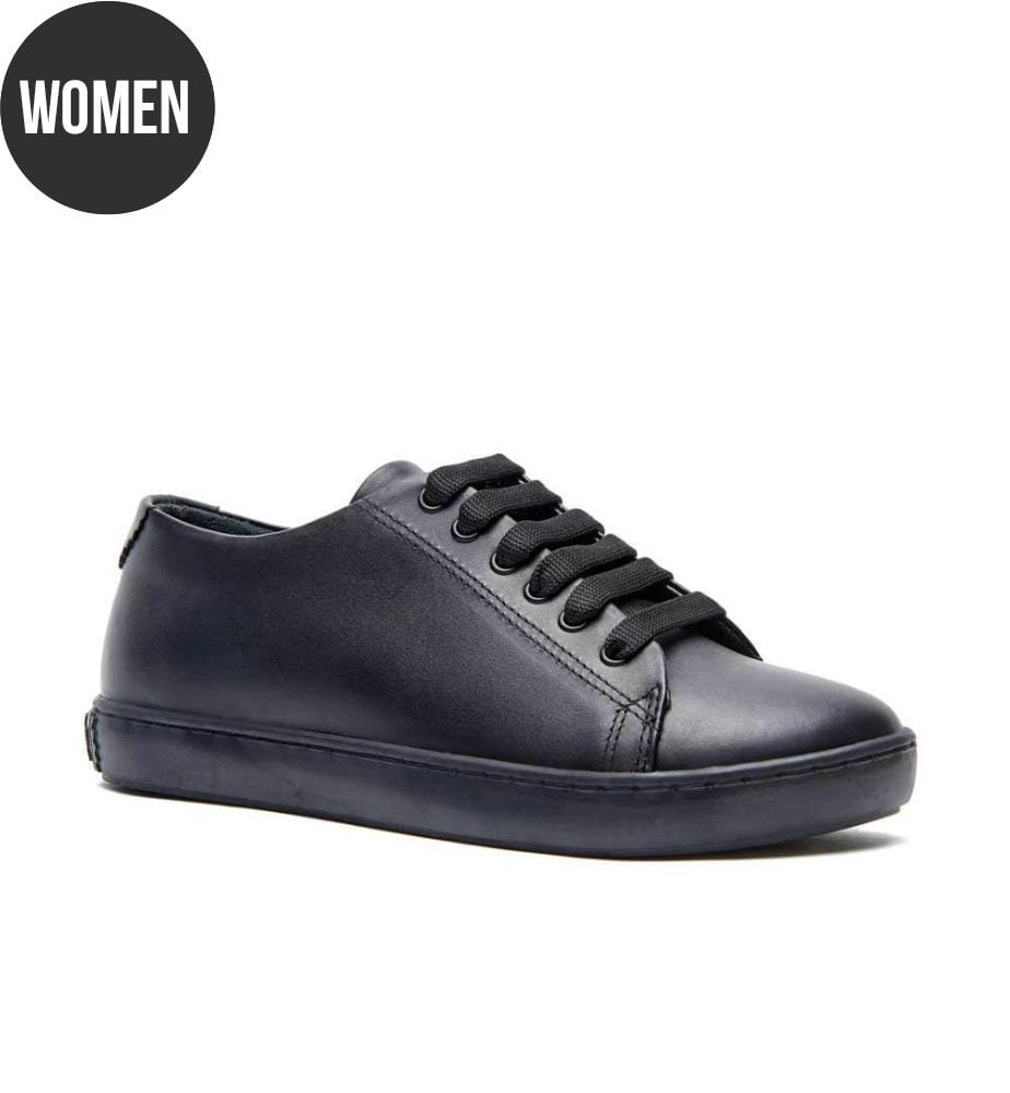 Sneakers aus Leder mit anatomisch geformtem Korkfussbett - Schwarz-Nappa