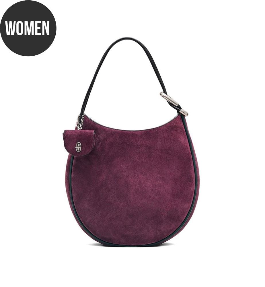 The Large Suede Dual Bag 'Copper' Handtasche - Dunkelviolett