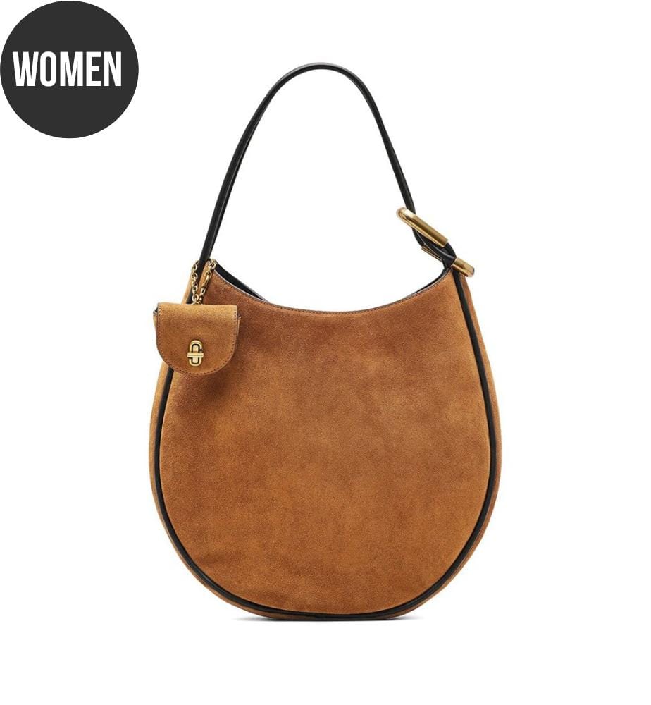 The Large Suede Dual Bag 'Copper' Handtasche - Hellbraun