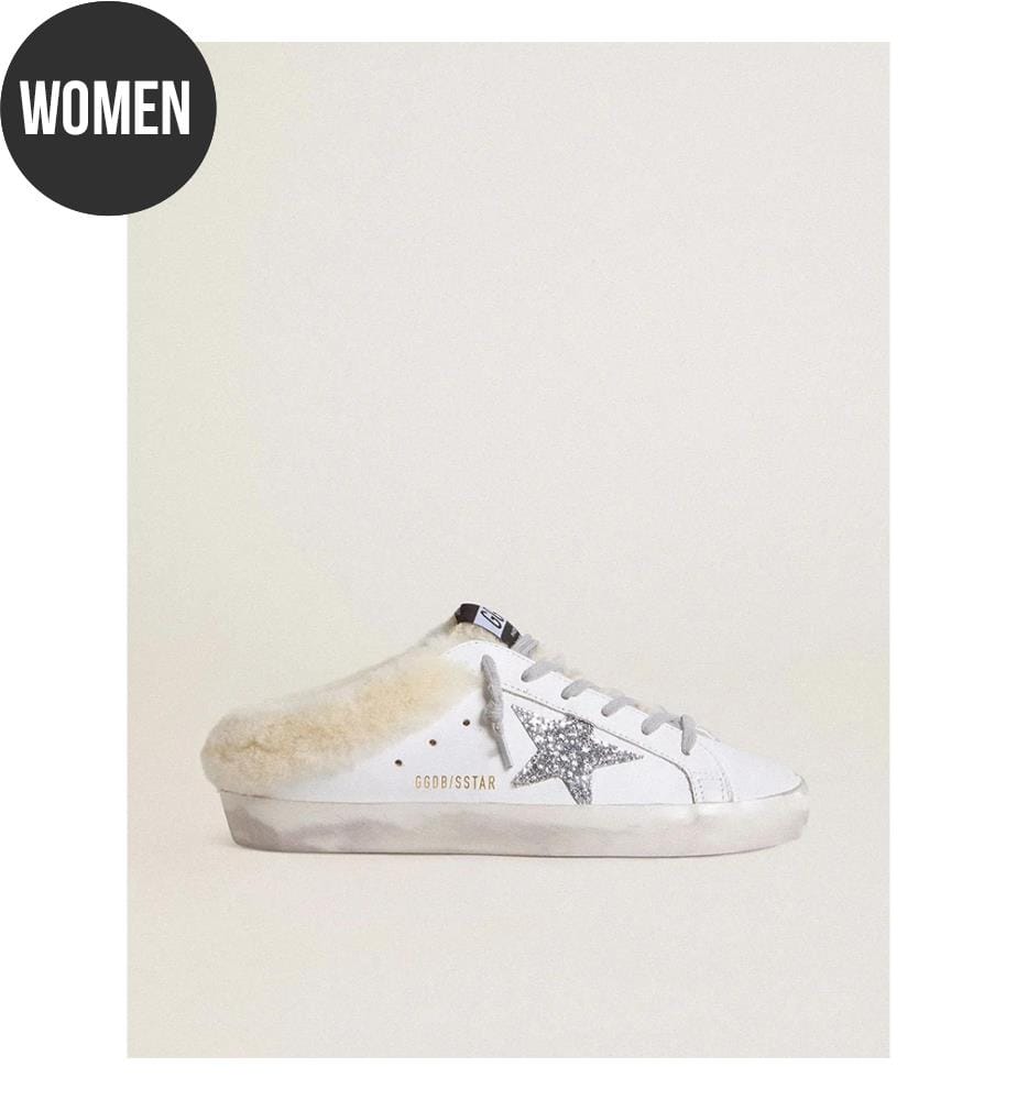 Super-Star Clogs - White, Silver, Beige