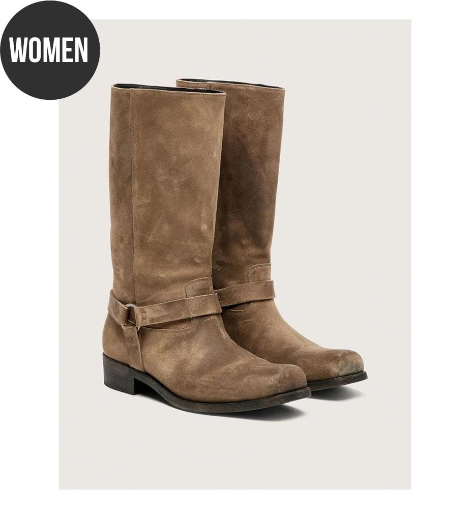 Women's Biker Boots - Dark Beige