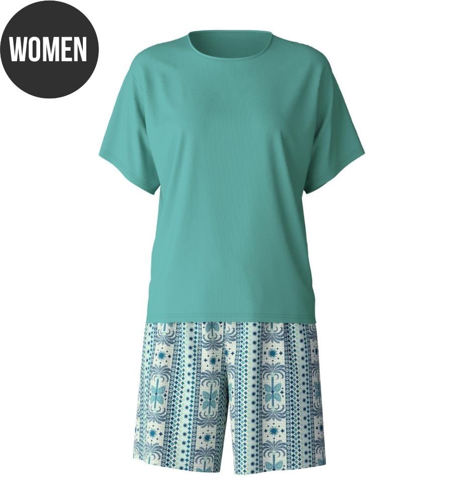 Pyjama kurz - Bluish Turquoise