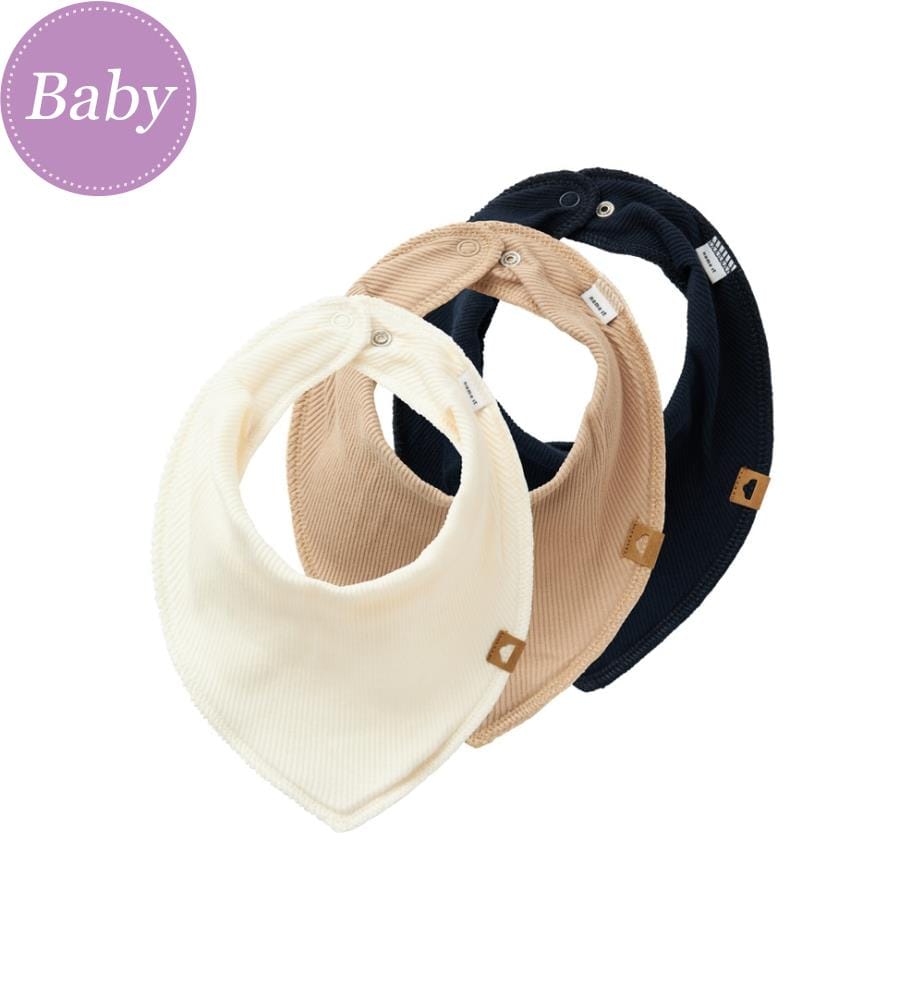 Bavoir foulard - Dark Sapphire P W Humus Buttercream