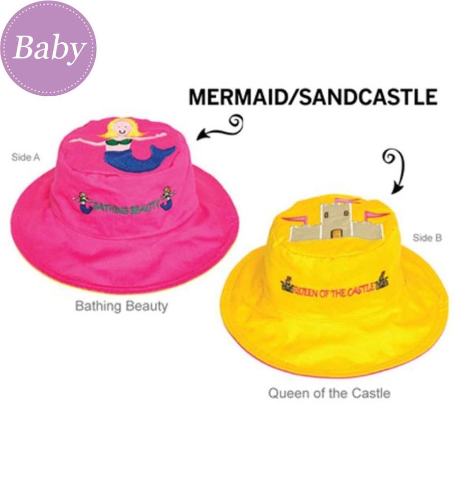 Lot de 2 chapeaux de soleil sirène/château de sable M (2-4 ans)