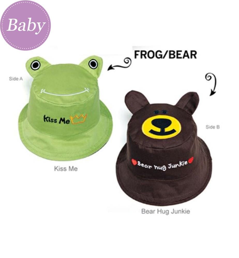Lot de 2 chapeaux de soleil grenouille/ours M (2-4 ans)