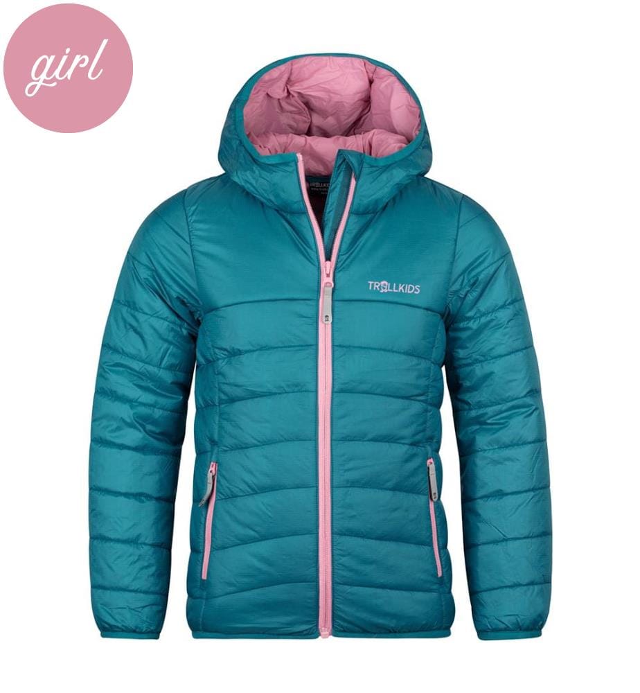 Girls Eikefjord Jacket - Teal and Mauve