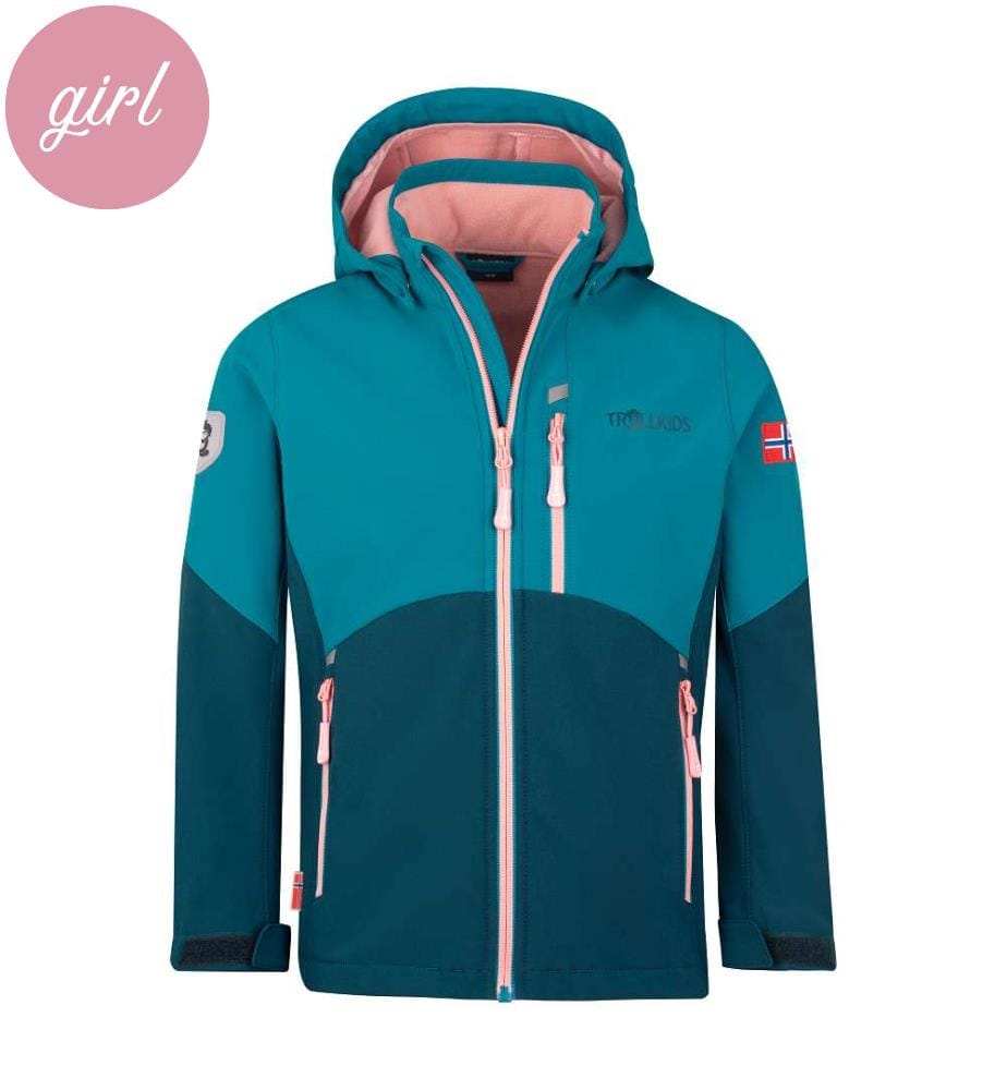 Balestrand Softshell Jacket - Harbor Blue & Madeira Blue & Peony Rose