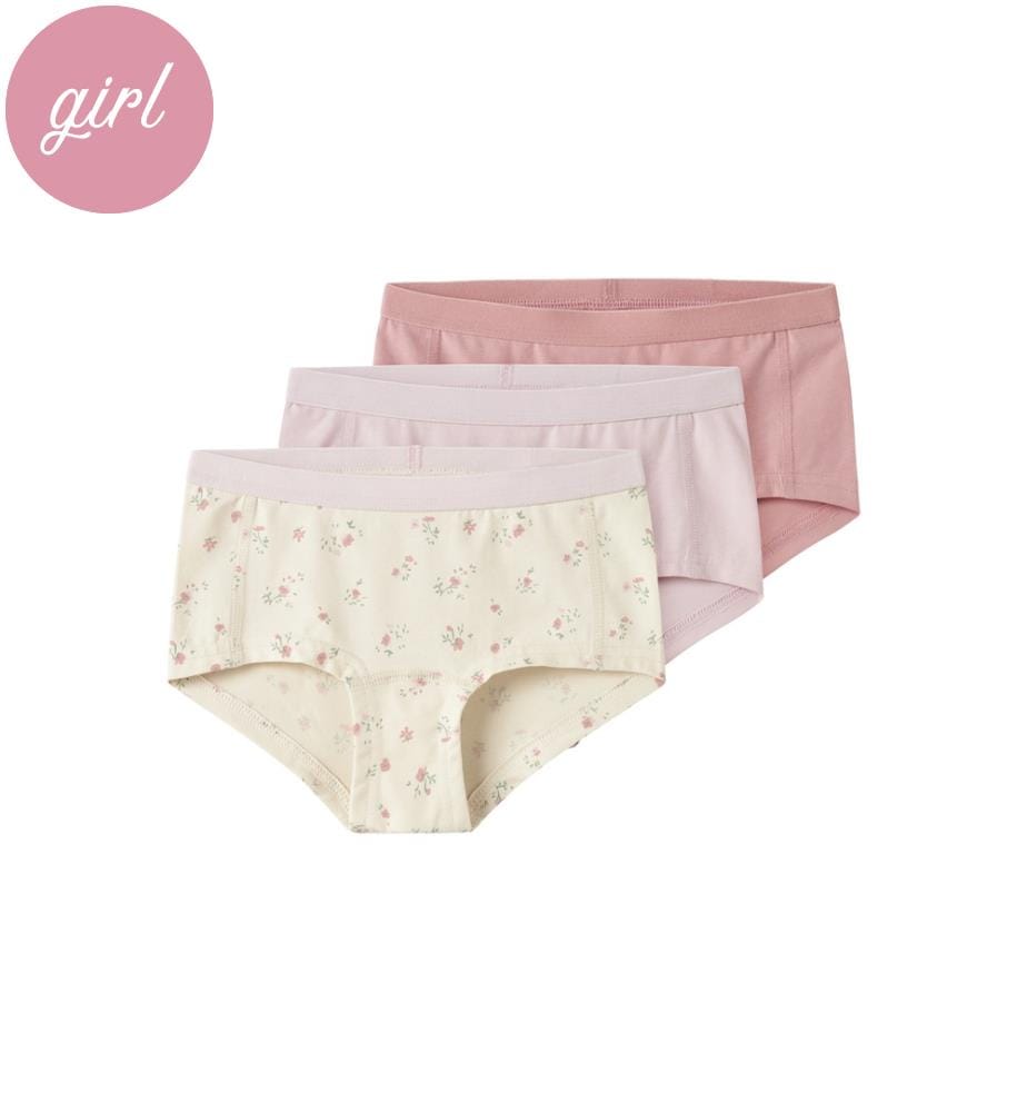 Lot de 3 Sous-vêtements - Tourterelle, Lilas pâle & Rose tendre