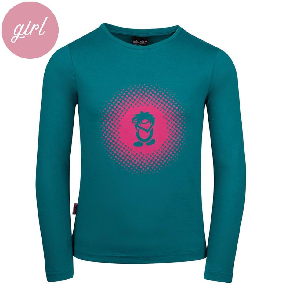 Girls Pointillism Longsleeve - smaragd-rubine