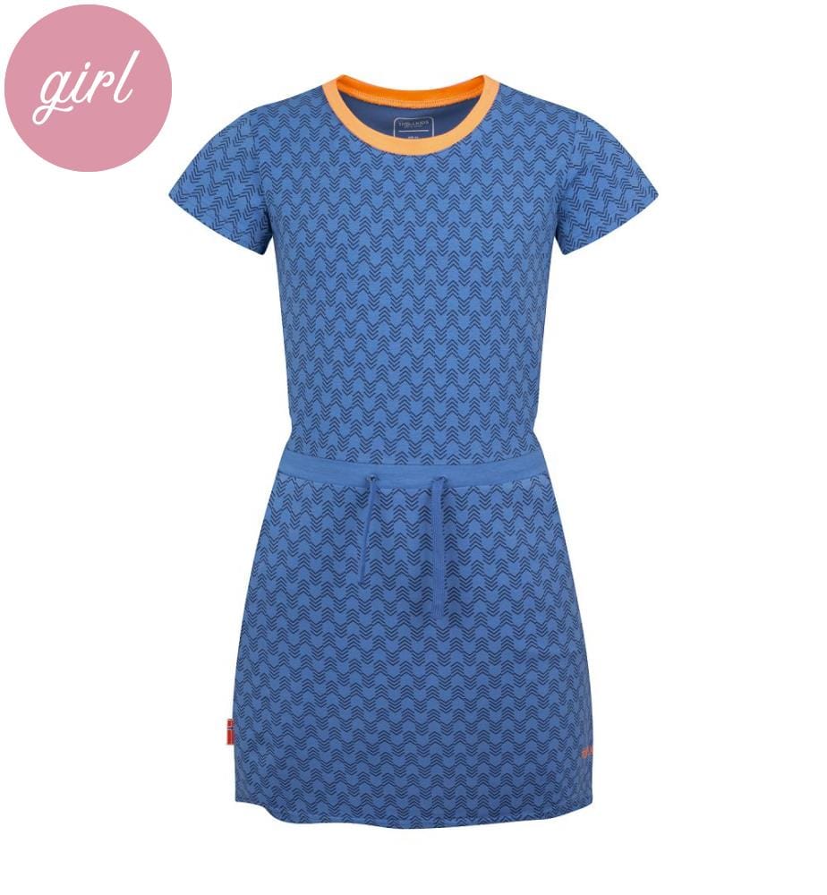Robe Noresund - bleuet, bleu mystique et brume corail